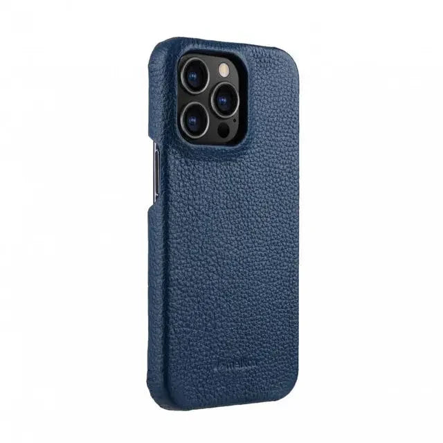 iPhone 13 Pro Melkco Premium Leather Cover - Dark Blue
