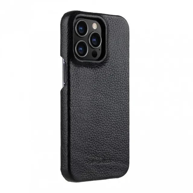 iPhone 13 Pro Melkco Premium Leather Cover - Black
