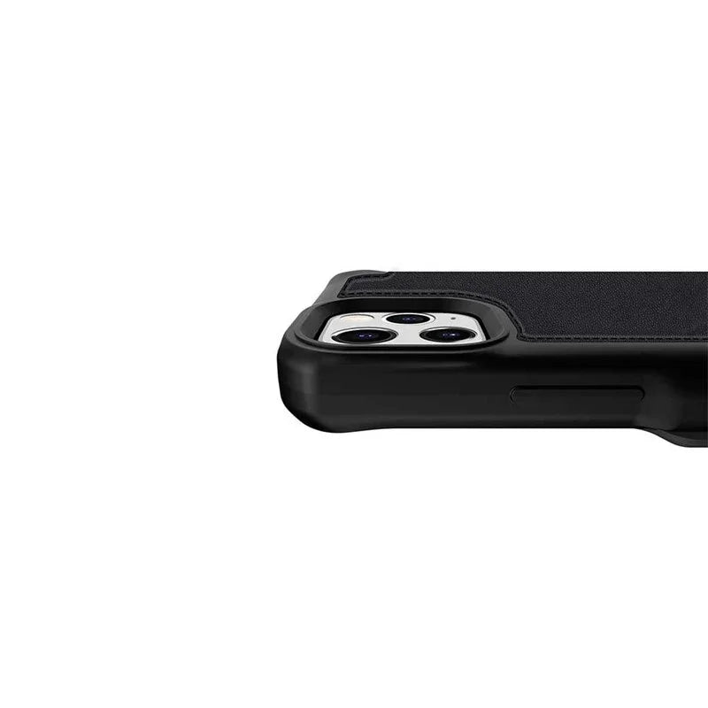 iPhone 12 & 12 Pro Itskins Hybrid Folio Leather Cover - Black