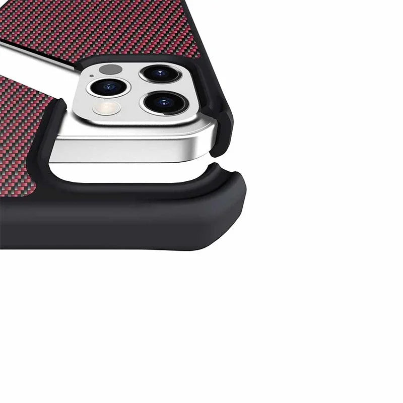 iPhone 12 & 12 Pro Itskins Hybrid Carbon Case - Red Carbon