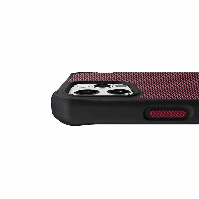 iPhone 12 & 12 Pro Itskins Hybrid Carbon Case - Red Carbon