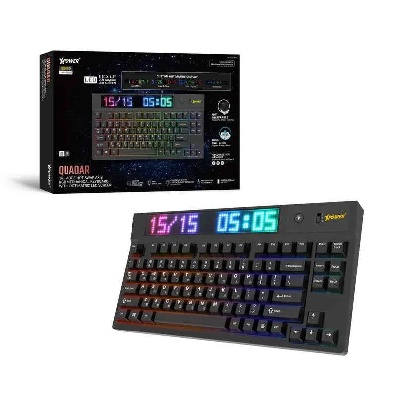 XPower Quaoar Tri-Mode Mechanical Keyboard With Led Dot Screen