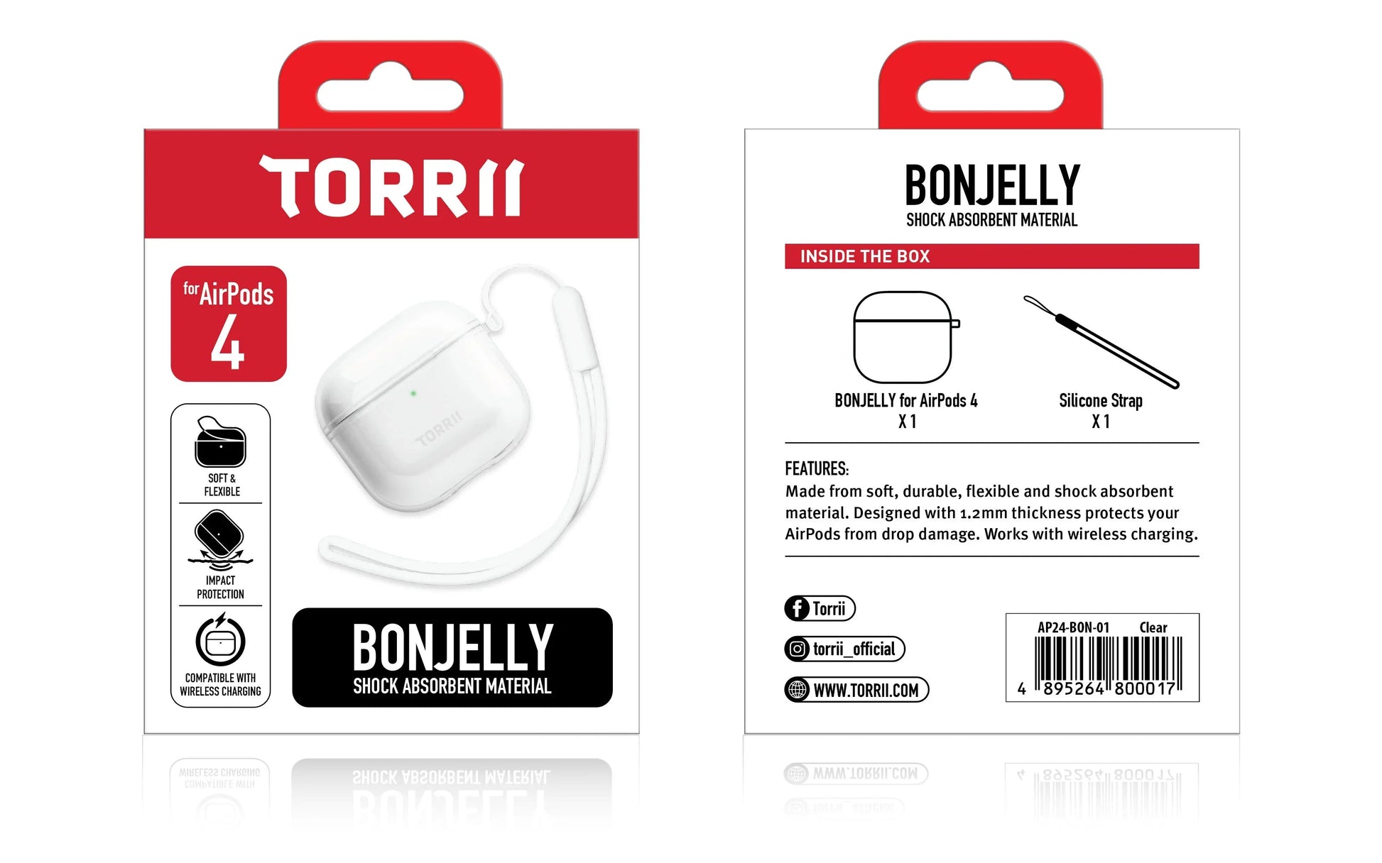 AirPod 4 Torrii Bonjelly Case - Clear