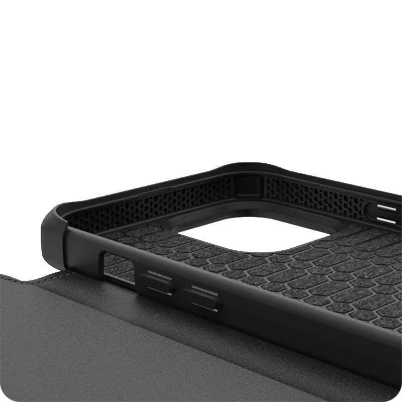 iPhone 13 Pro Max Itskins Hybrid Folio Leather Cover - Black