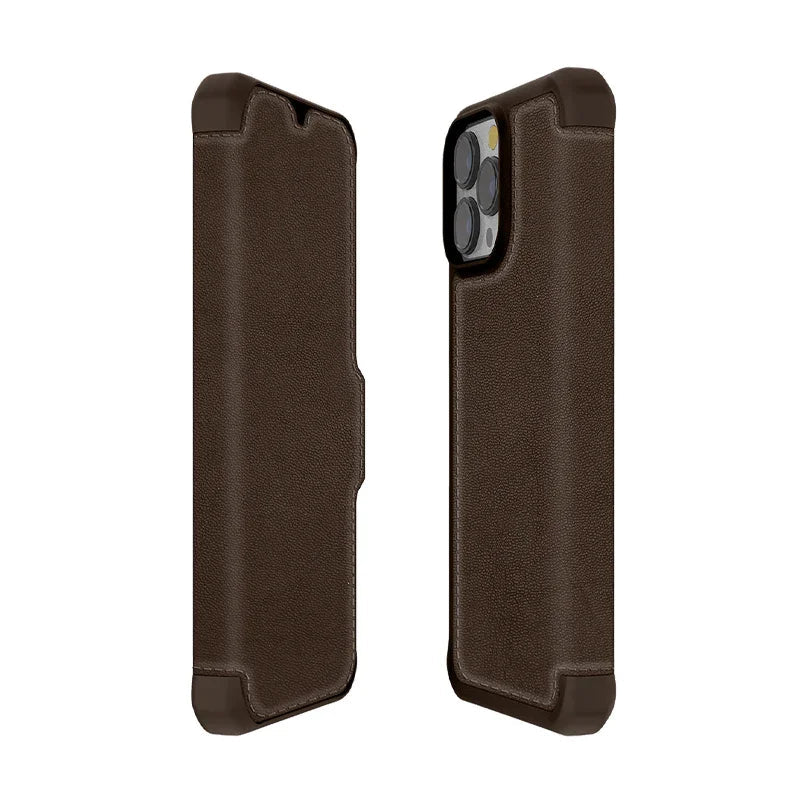 iPhone 13 Pro Max Itskins Hybrid Folio Leather Cover - Brown