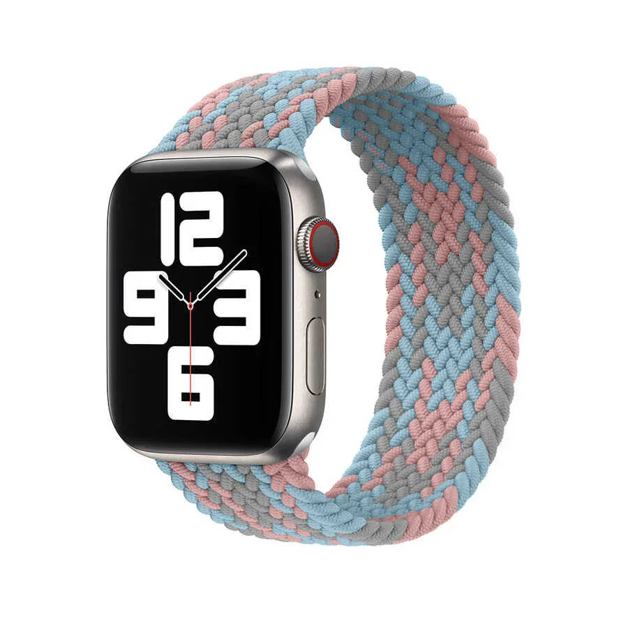 Wiwu Watch 49/46/45/44mm Braided Loop 155mm Belt - Grey+Pink+Blue