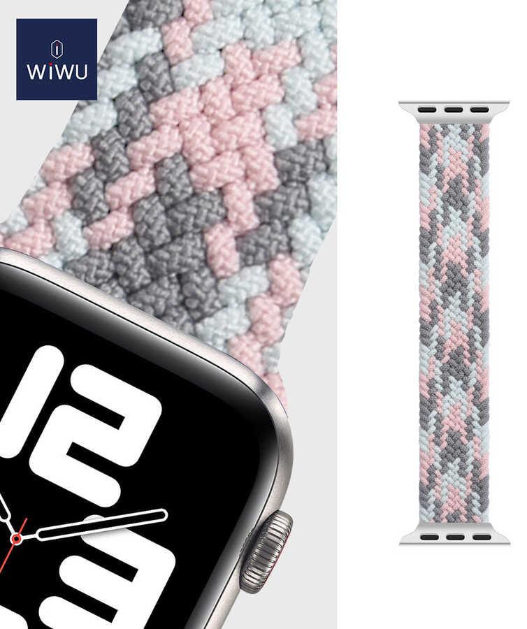 Wiwu Watch 49/46/45/44mm Braided Loop 155mm Belt - Grey+Pink+Blue