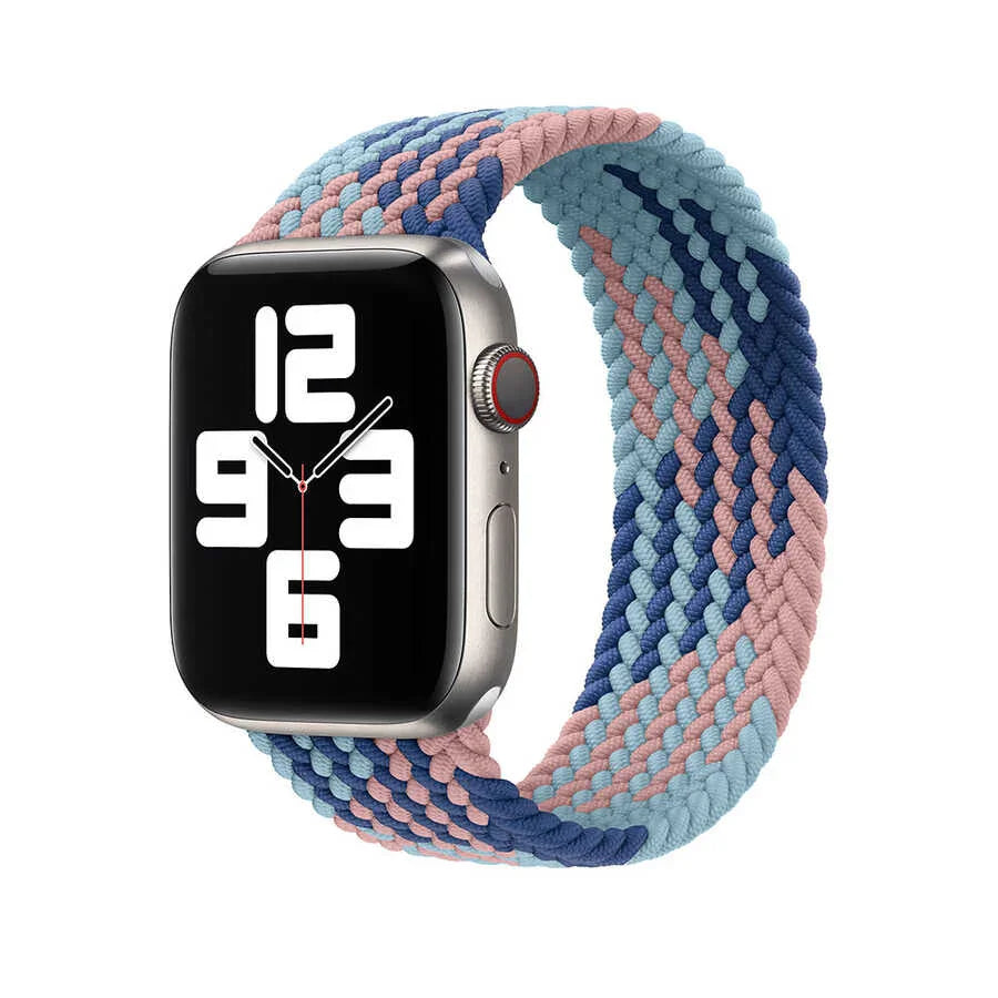 Wiwu Watch 49/46/45/44mm Braided Loop 155mm Belt - Pink+Blue+Dark Blue