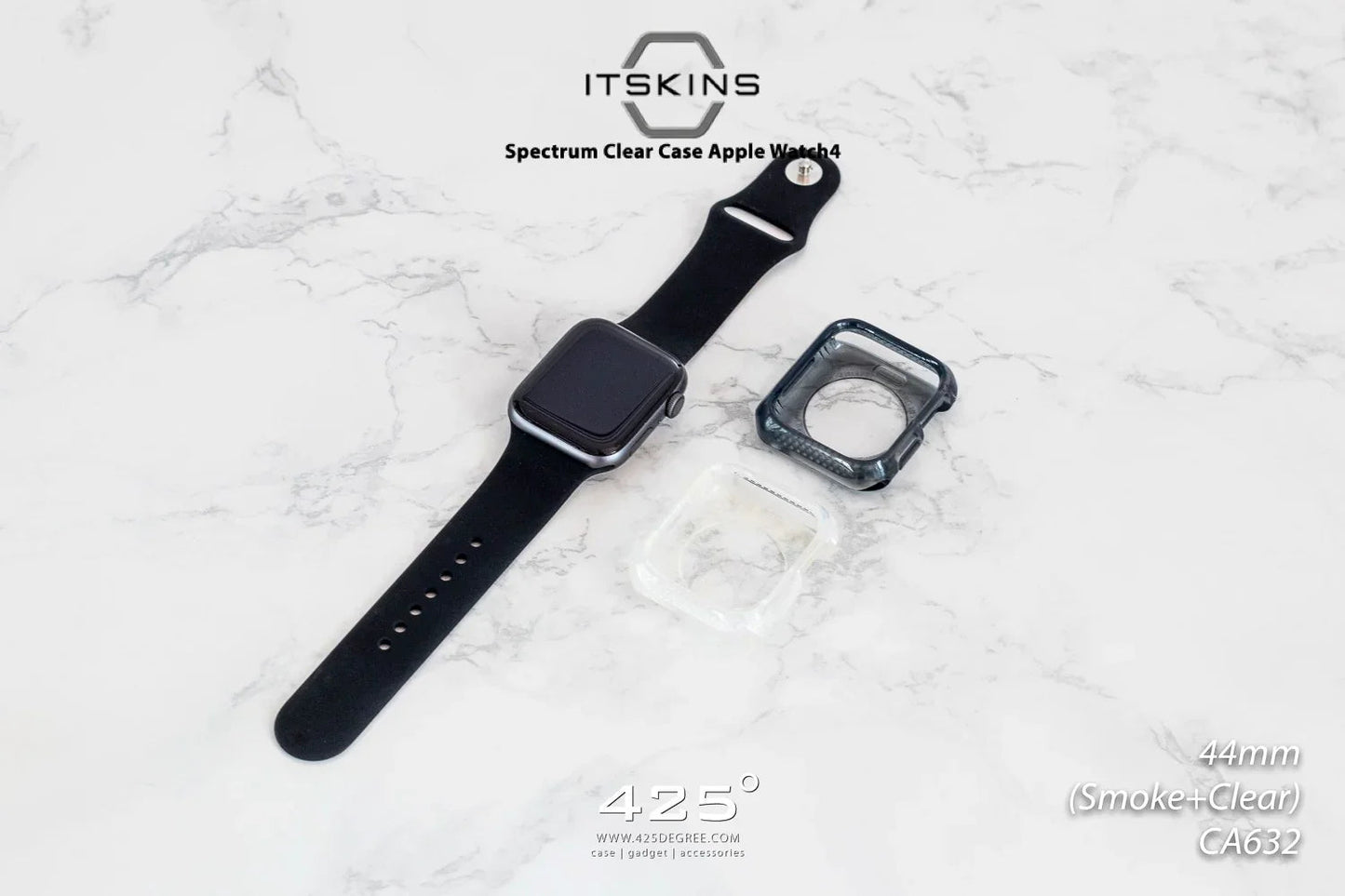 Apple Watch 44/45mm Itskins Spectrum Clear Case - Smoke + Clear 2 Pcs