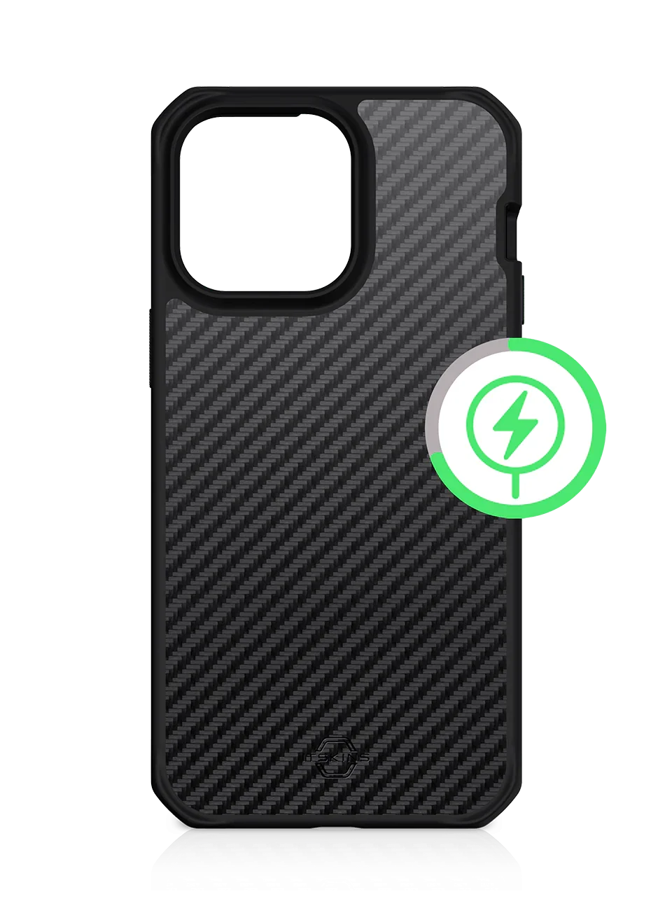 iPhone 14 Pro Max Itskins Ballistic Carbon Magsafe Case - Black