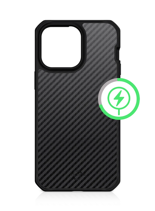 iPhone 14 Pro Max Itskins Ballistic Carbon Magsafe Case - Black