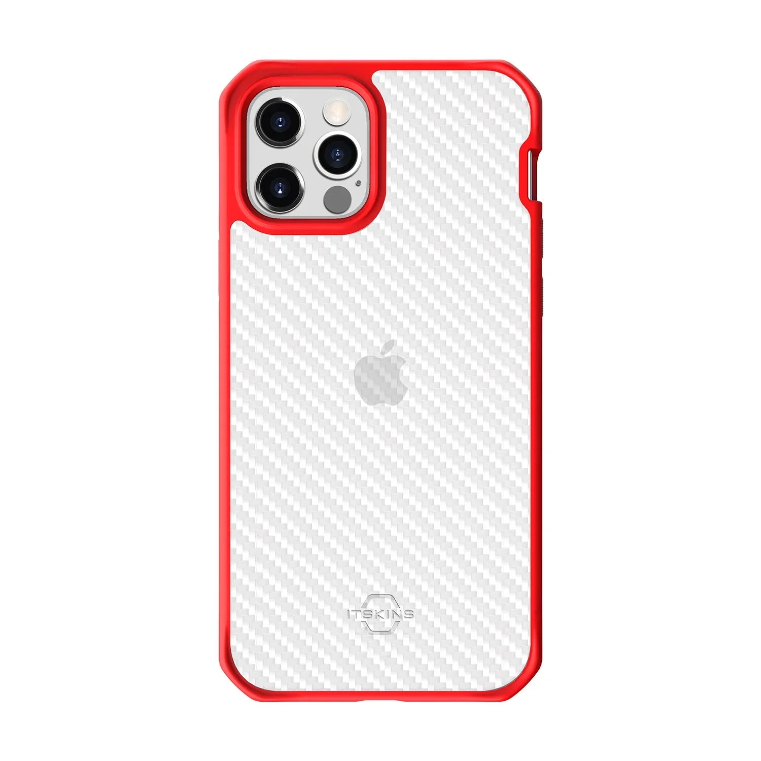 Itskins Hybrid Tek iPhone 12 Pro Max Case - Red And Transparent