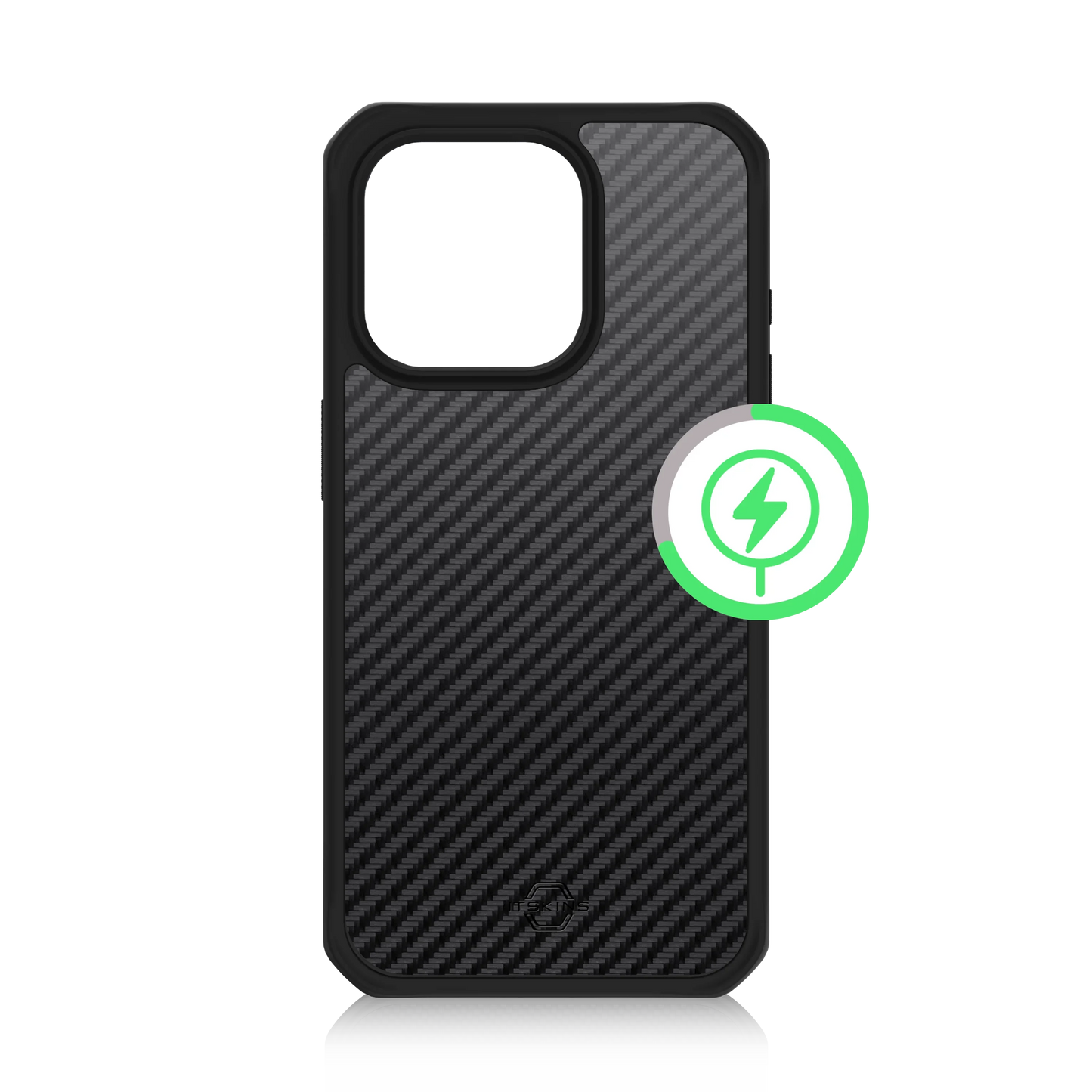 iPhone 15 Pro Max Itskins Ballistic Carbon Magsafe Case - Black