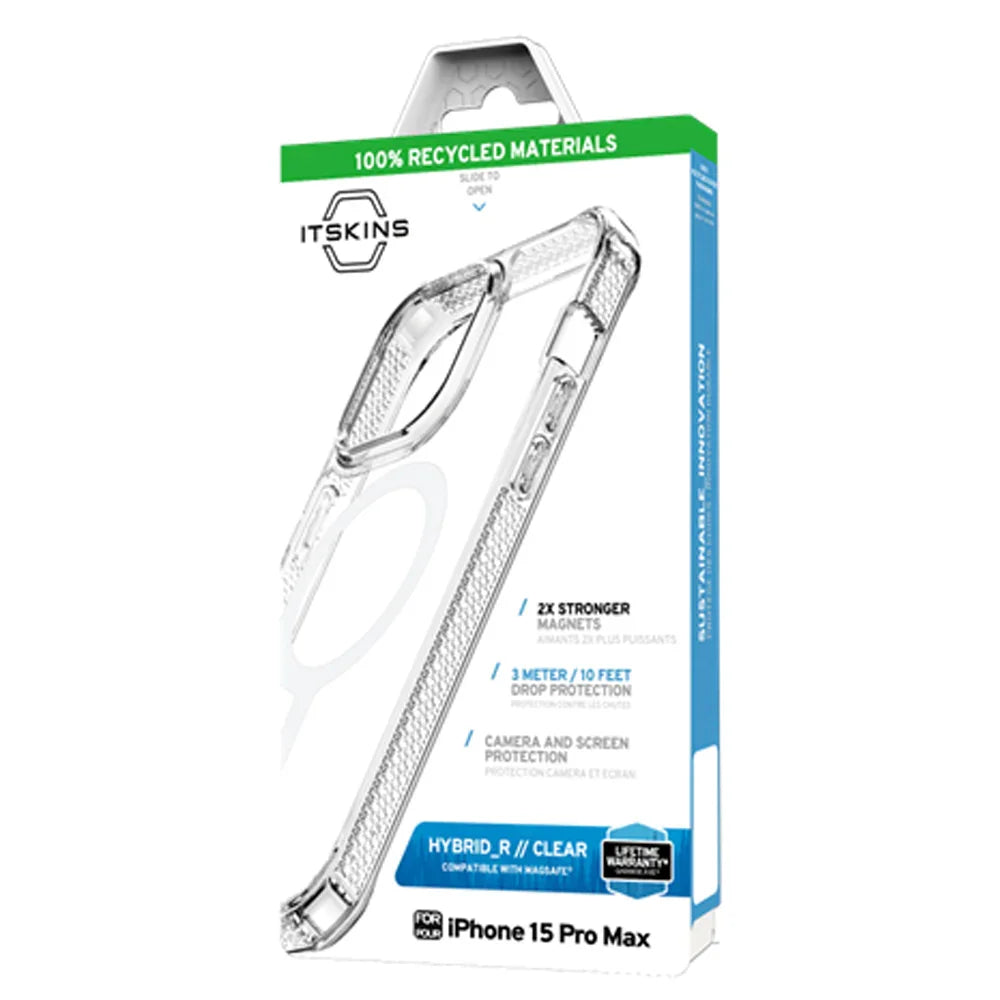 iPhone 15 Pro Max Itskins Hybrid Clear Magsafe Case - Transparent