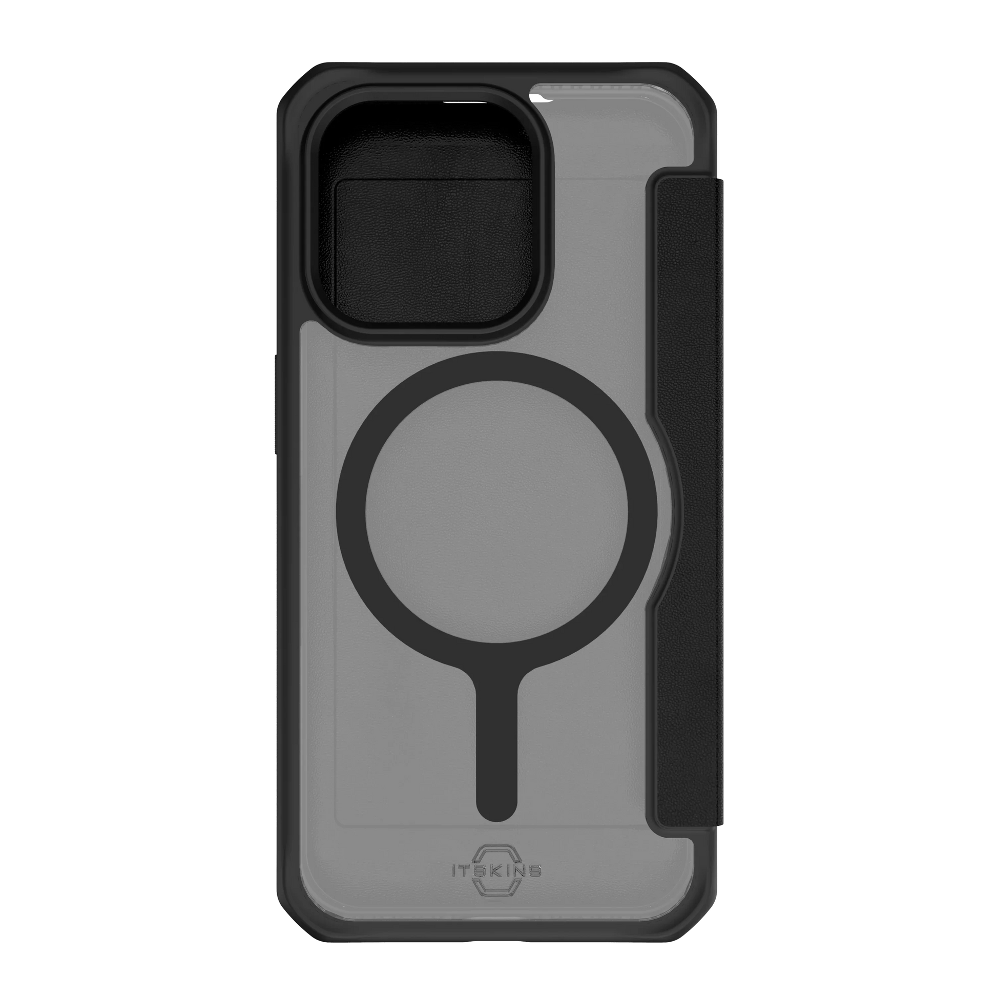 iPhone 15 Pro Max Itskins Hybrid Magfolio Leather Case - Black