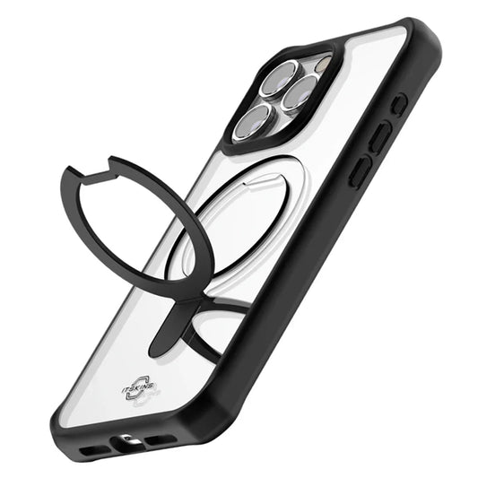 iPhone 15 Pro Itskins Hybrid Stand Magsafe Case - Black