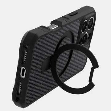 iPhone 16 Pro Max Itskins Force Carbon Magsafe With Stand - Black