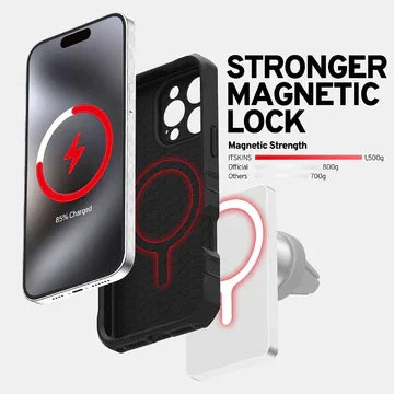 iPhone 16 Pro Max Itskins Force Carbon Magsafe With Stand - Black