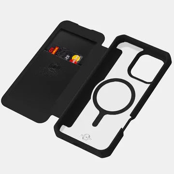 iPhone 16 Pro Max Itskins Hybrid Folio Magsafe Cover - Black Leather