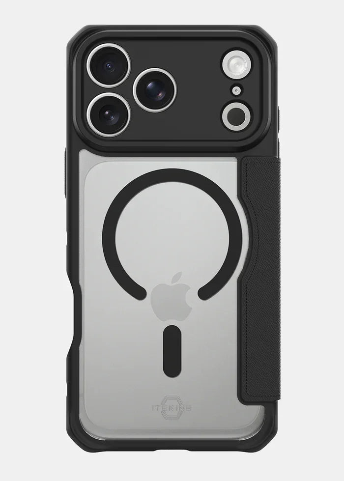 iPhone 17 Pro Max, Itskins Hybrid Folio Magsafe Book Case, Black