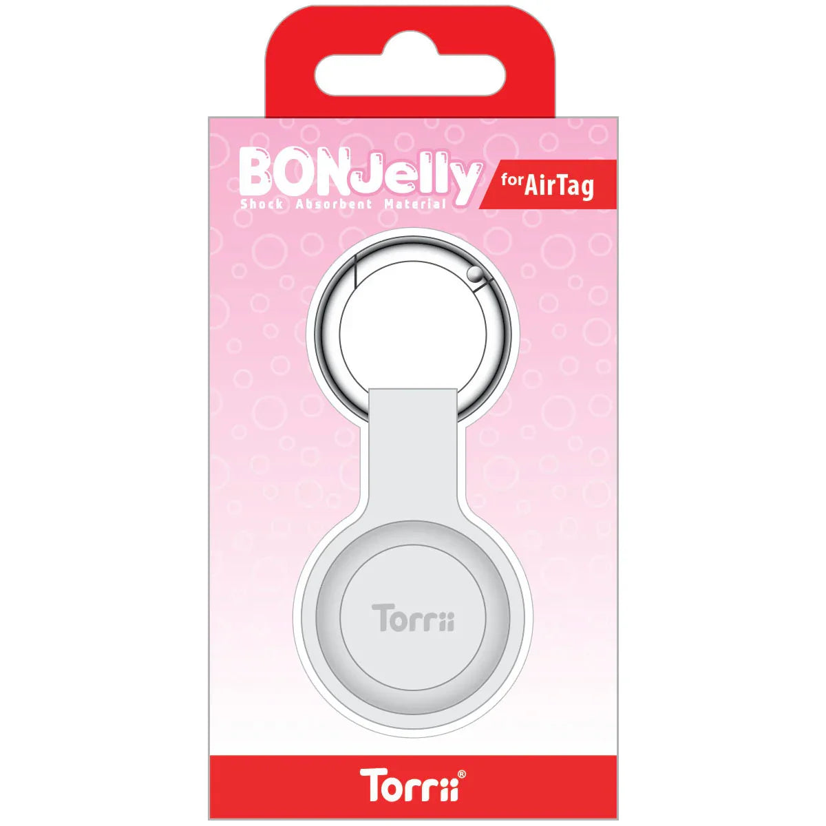 Torrii Bonjelly Silicone Key Ring For Apple Airtag - White