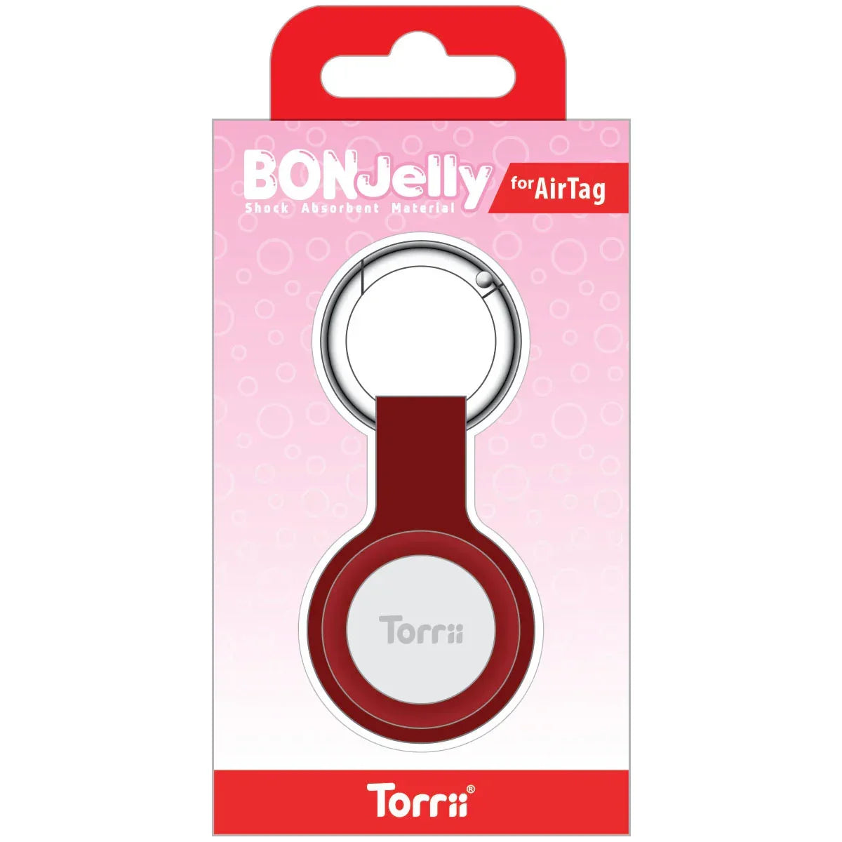 Torrii Bonjelly Silicone Key Ring For Apple Airtag - Red