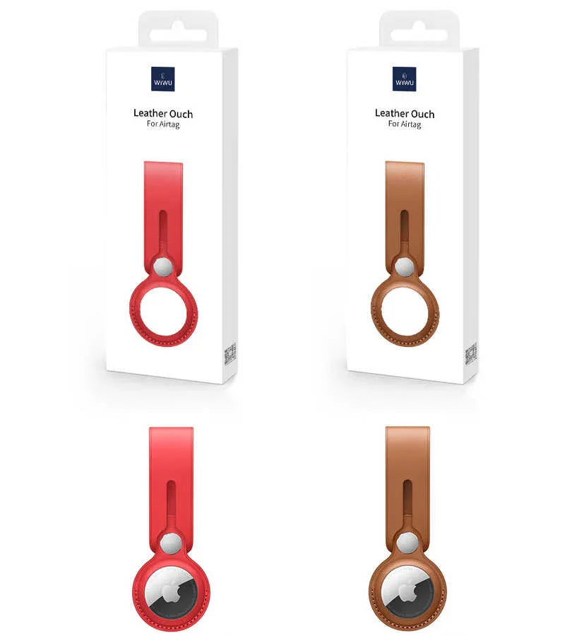 Wiwu Leather Case For Apple Airtag - Red