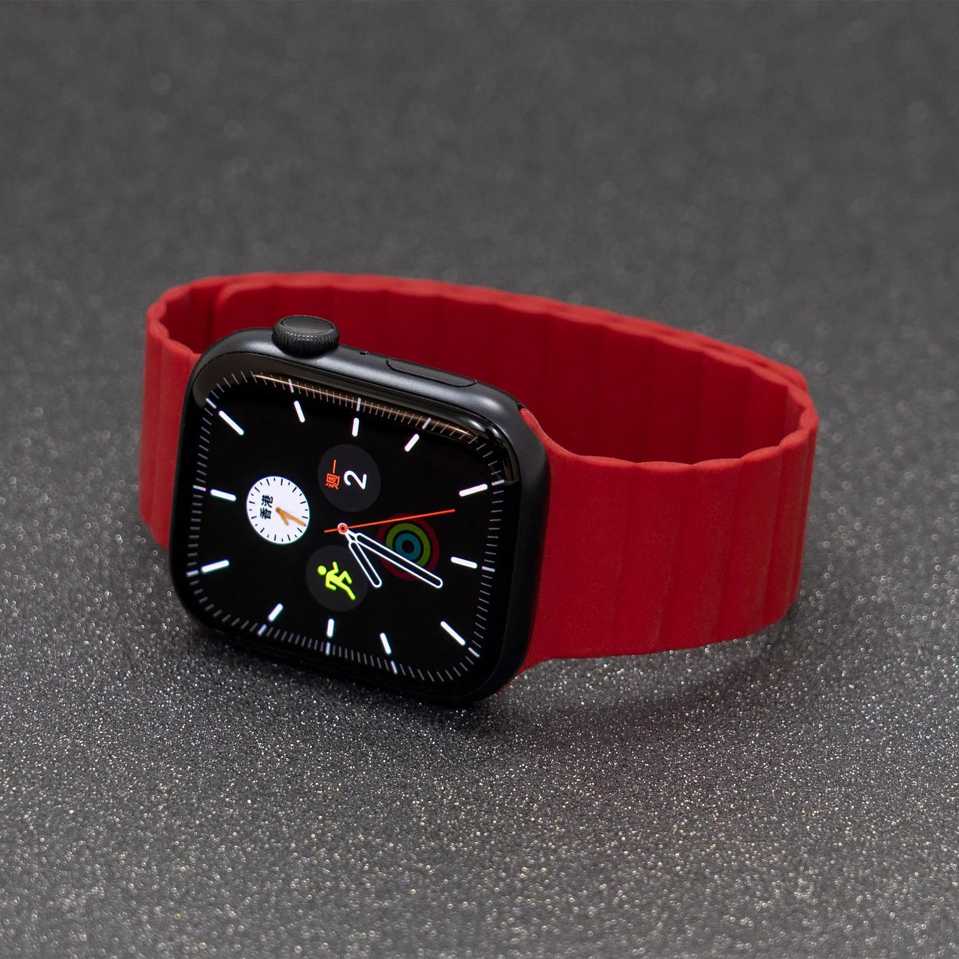 Apple Watch 49/46/45/44mm Torrii Saturn Silicone Magnetic Belt - Red