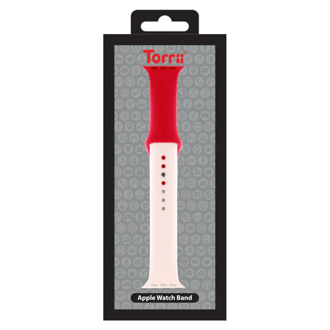 Apple Watch 49/46/45/44mm Torrii Silicone Mix Watch Belt - Red/Pink