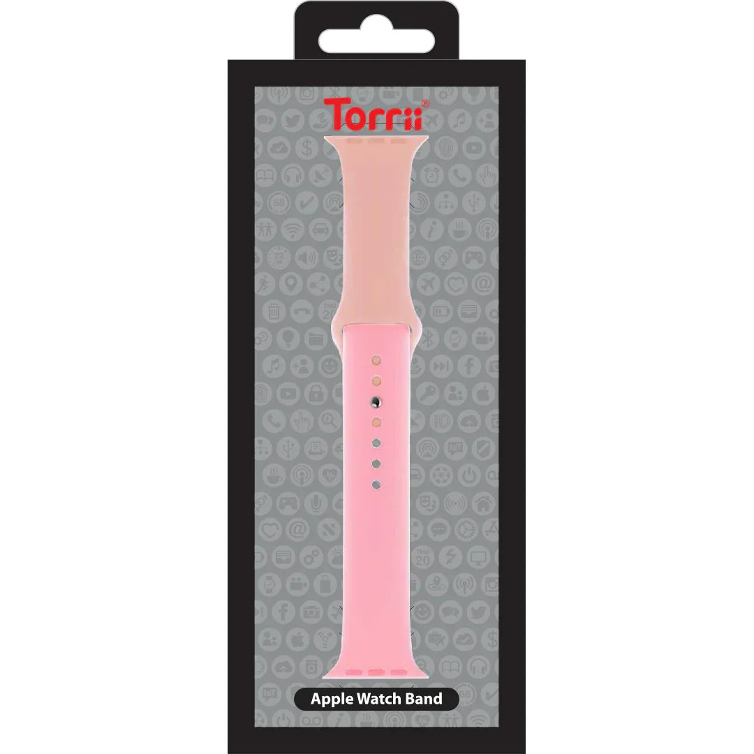 Apple Watch 49/46/45/44mm Torrii Silicone Mix Watch Belt - Rose/Light Pink