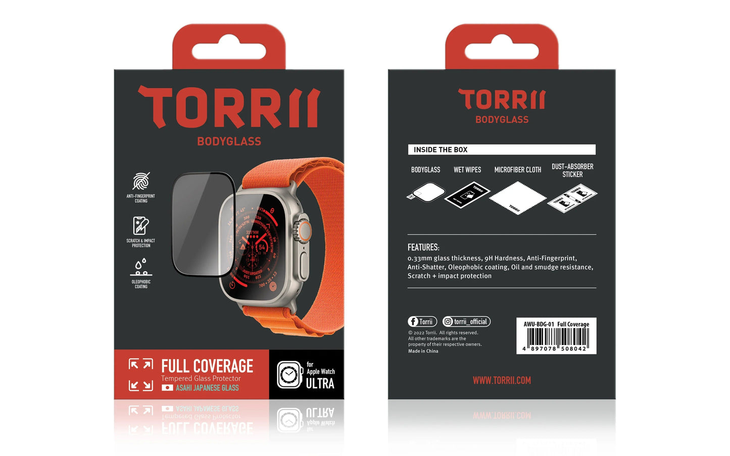 Apple Watch Ultra 49mm Torrii Bodyglass Screen Protector - Clear