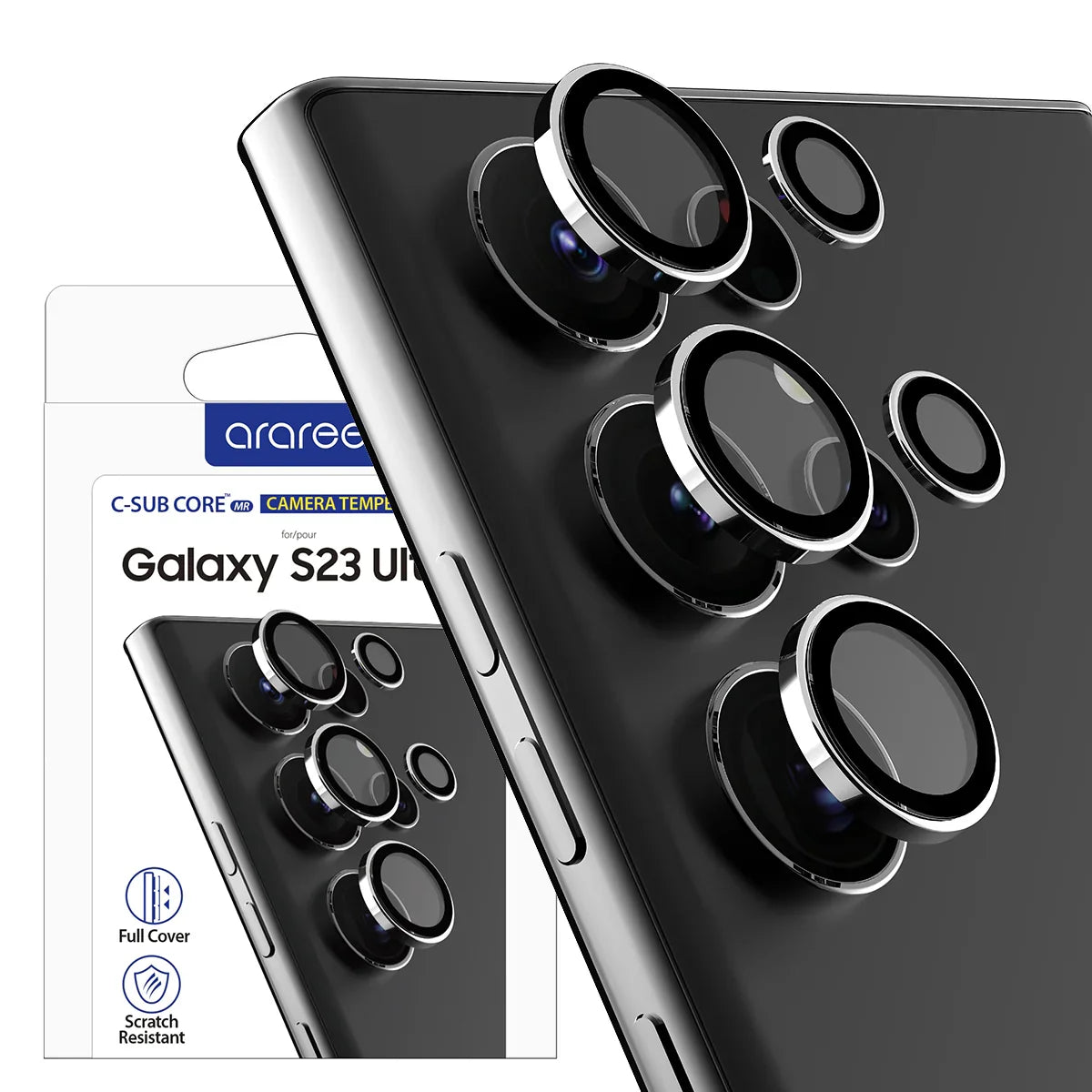 Samsung S23 Ultra, Araree Metal Ring Camera Lens Protector - Clear