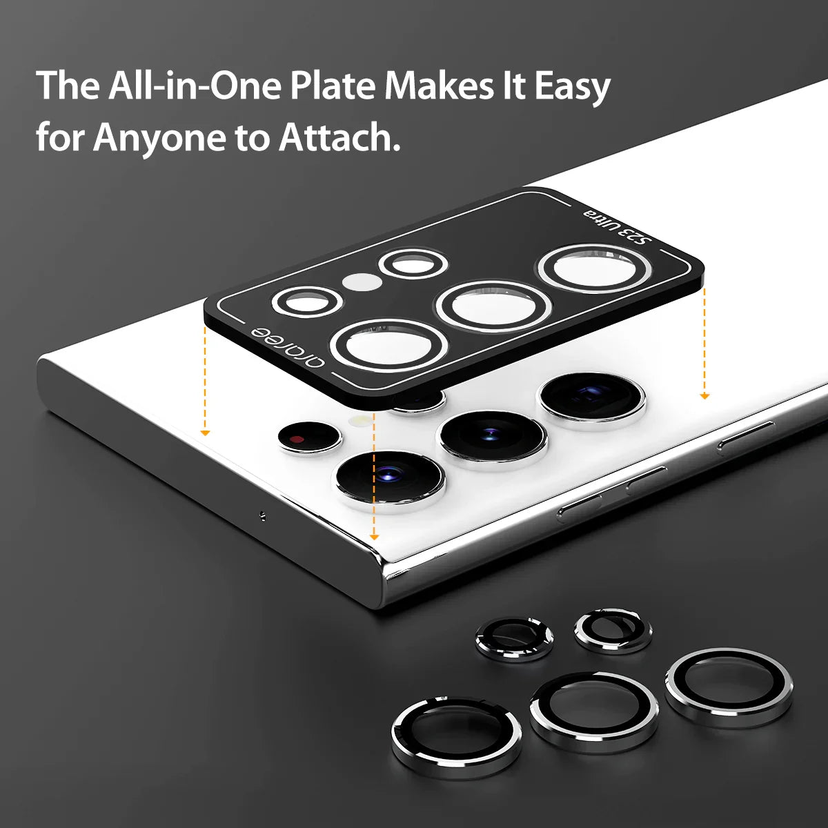 Samsung S23 Ultra, Araree Metal Ring Camera Lens Protector - Clear