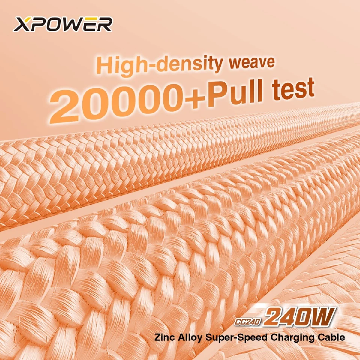Xpower 240W Super Speed 1.2m Charging Cable CC240, Orange