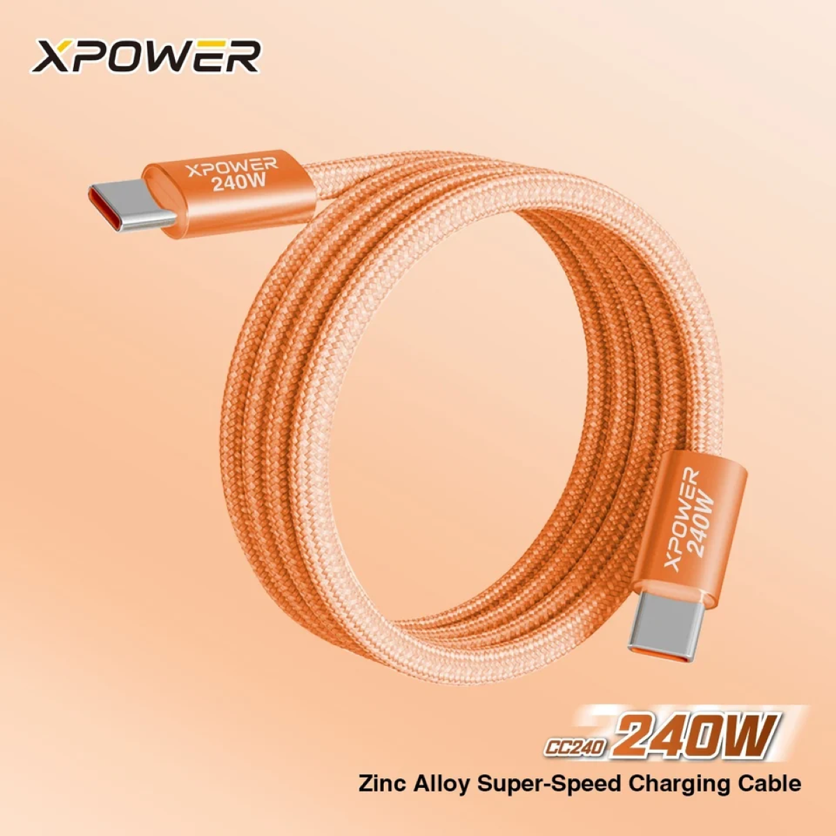 Xpower 240W Super Speed 1.2m Charging Cable CC240, Orange