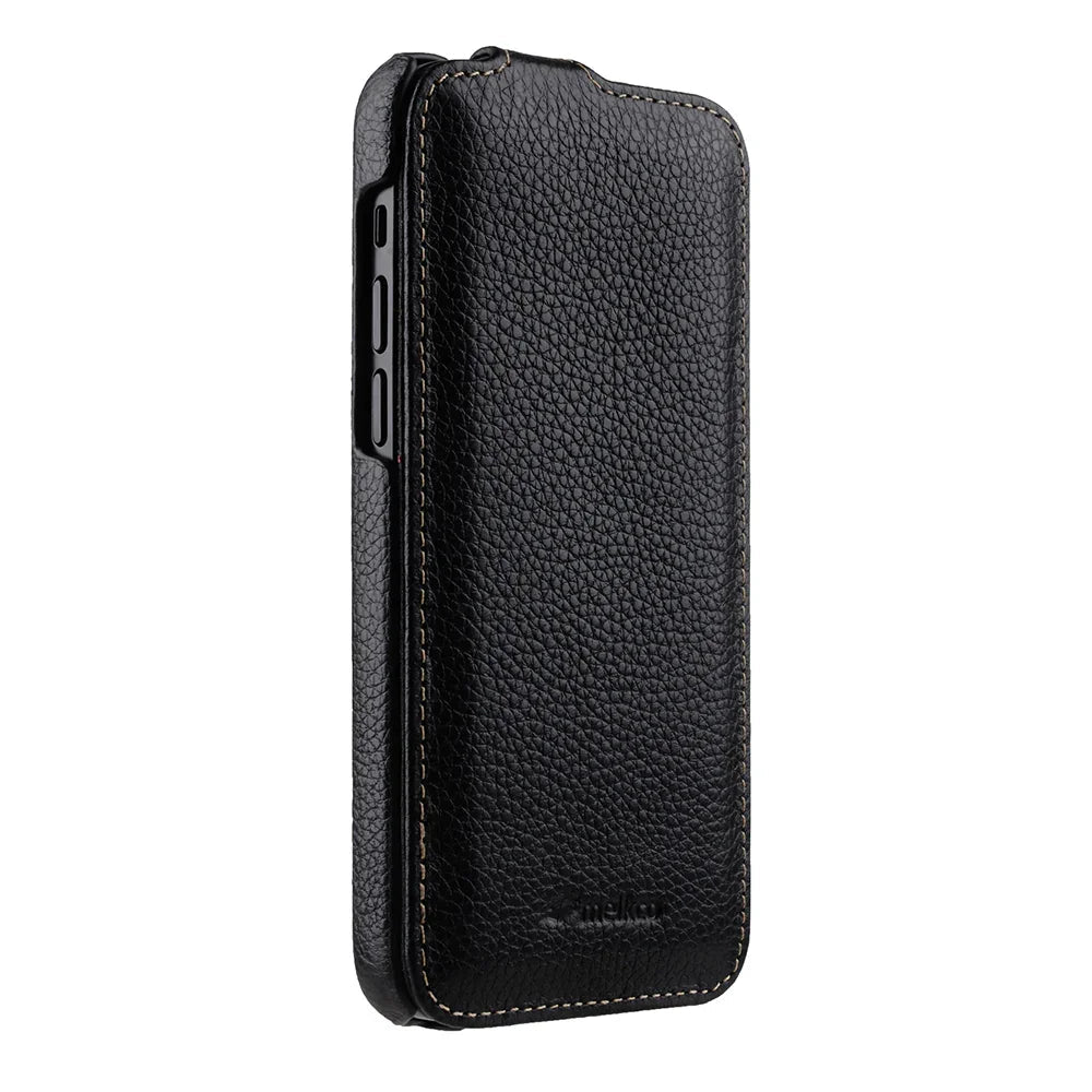 iPhone 12 Pro Max Melkco Jacka Premium Leather Cover- Black