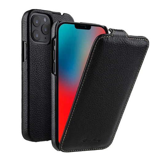 iPhone 12 Pro Max Melkco Jacka Premium Leather Cover- Black