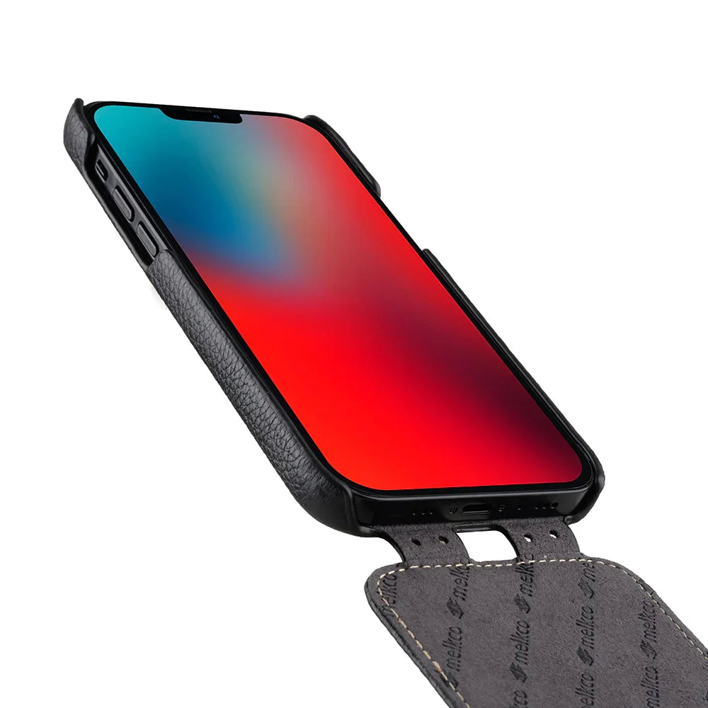 iPhone 12 Pro Max Melkco Jacka Premium Leather Cover- Black