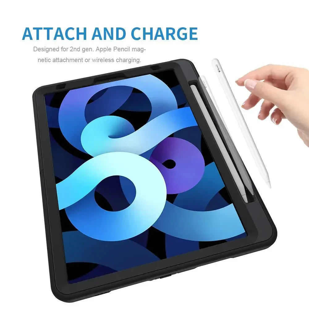 Armor-X Enx Case For iPad Air 4th Gen 10.9 (2020) With Hand Strap & Kick Stand - Black