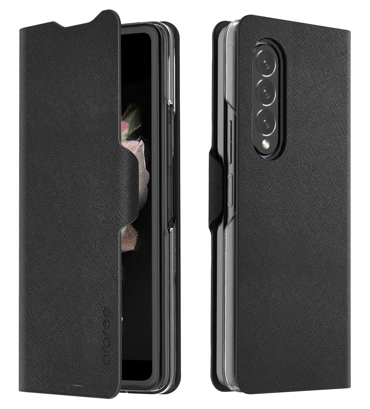 Samsung Z Fold 3 Araree Bonnet Diary Case - Black