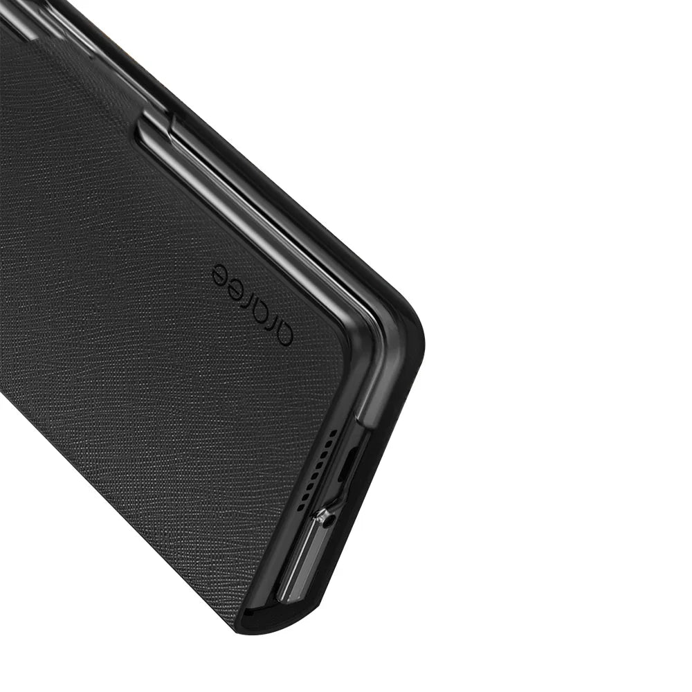 Samsung Z Fold 3 Araree Bonnet Diary Case - Black
