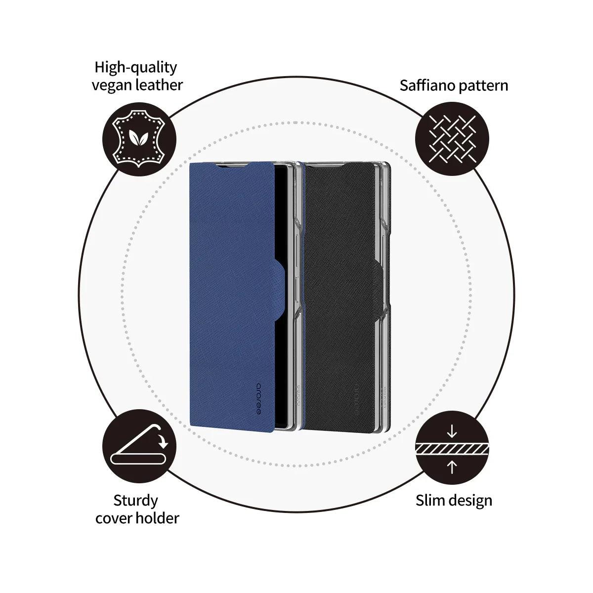 Araree Samsung Z Fold 6 Bonnet Diary Case - Blue