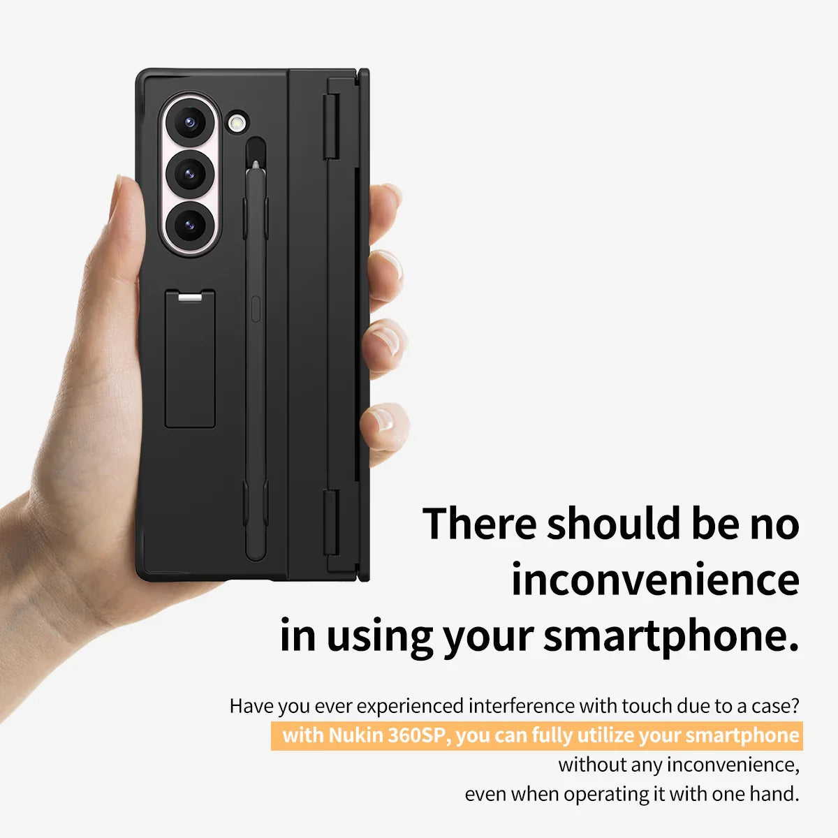 Araree Samsung Z Fold 6 Nukin 360 Stand + Pencil Slot Case - Black