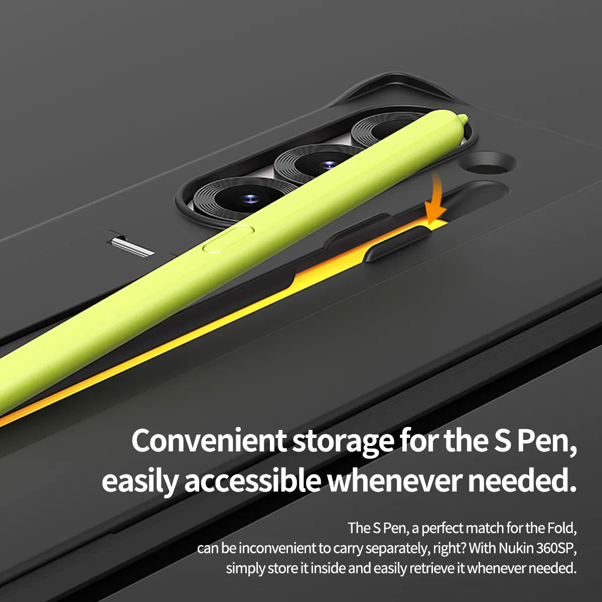 Araree Samsung Z Fold 6 Nukin 360 Stand + Pencil Slot Case - Black