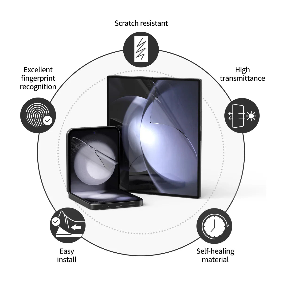 Samsung Z Fold6, Araree Pure Clear Glass - Clear