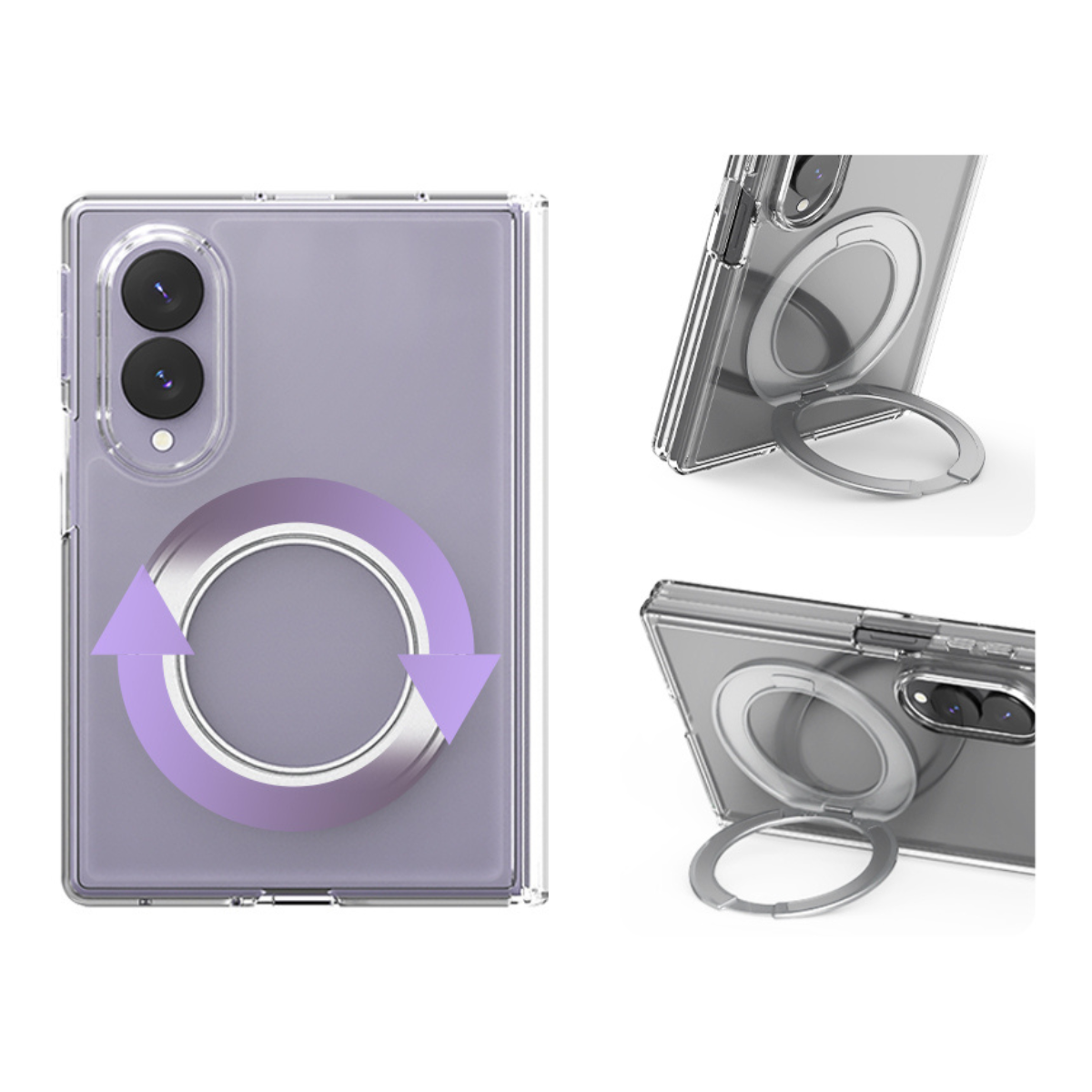 Samsung Z Fold8, Araree Duple 360 Magsafe Stand Cover, Clear