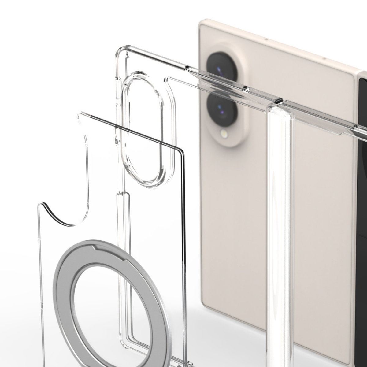 Samsung Z Fold8, Araree Duple 360 Magsafe Stand Cover, Clear