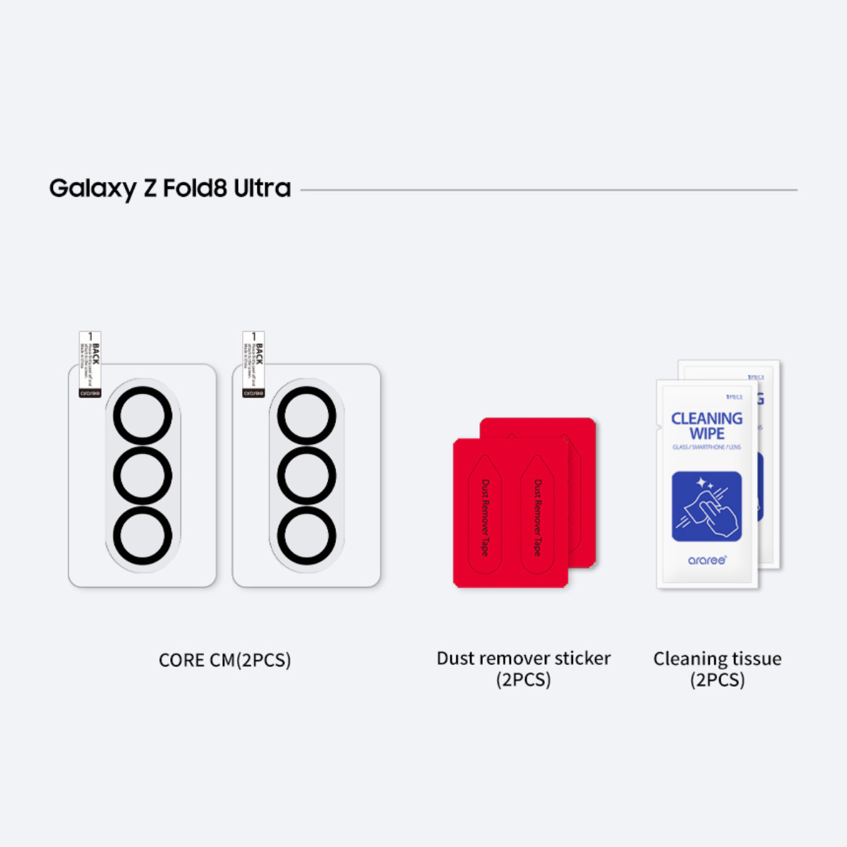 Samsung Z Fold8 Ultra, Araree Core Camera Protection (2Pcs)