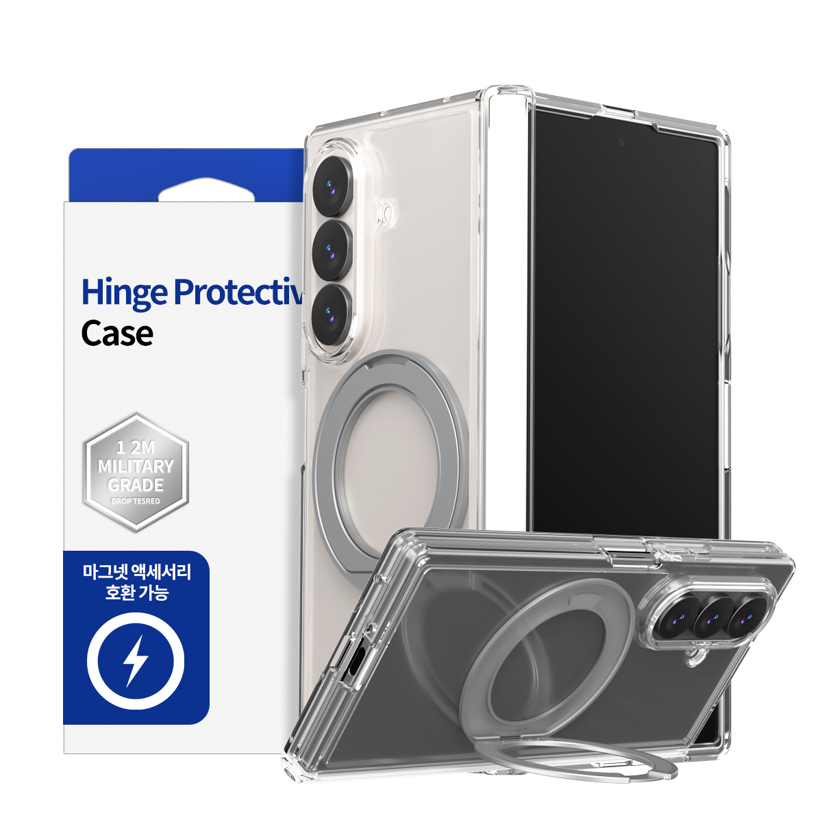 Samsung Z Fold8 Ultra, Araree Duple 360 Magsafe Stand Cover, Clear