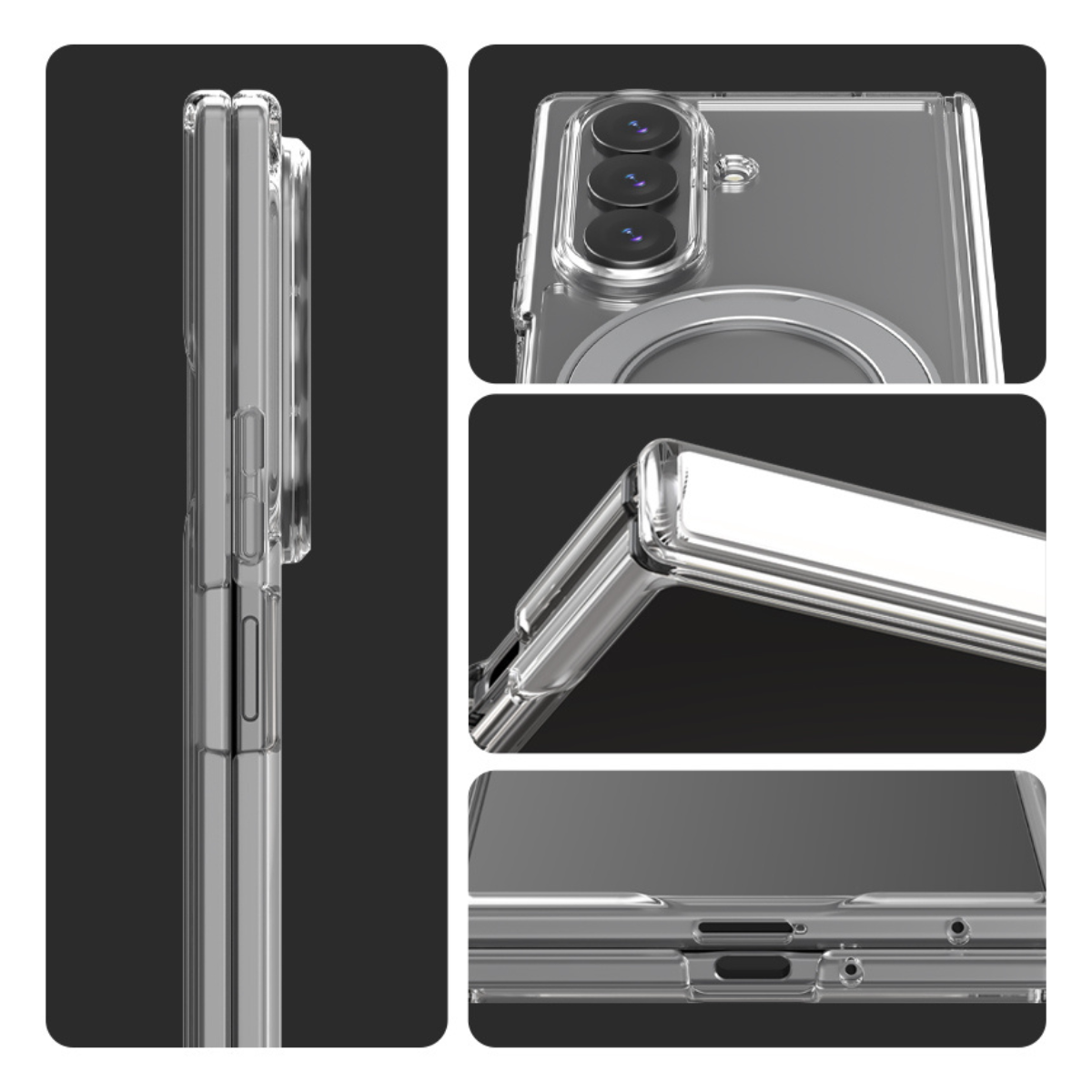 Samsung Z Fold8 Ultra, Araree Duple 360 Magsafe Stand Cover, Clear